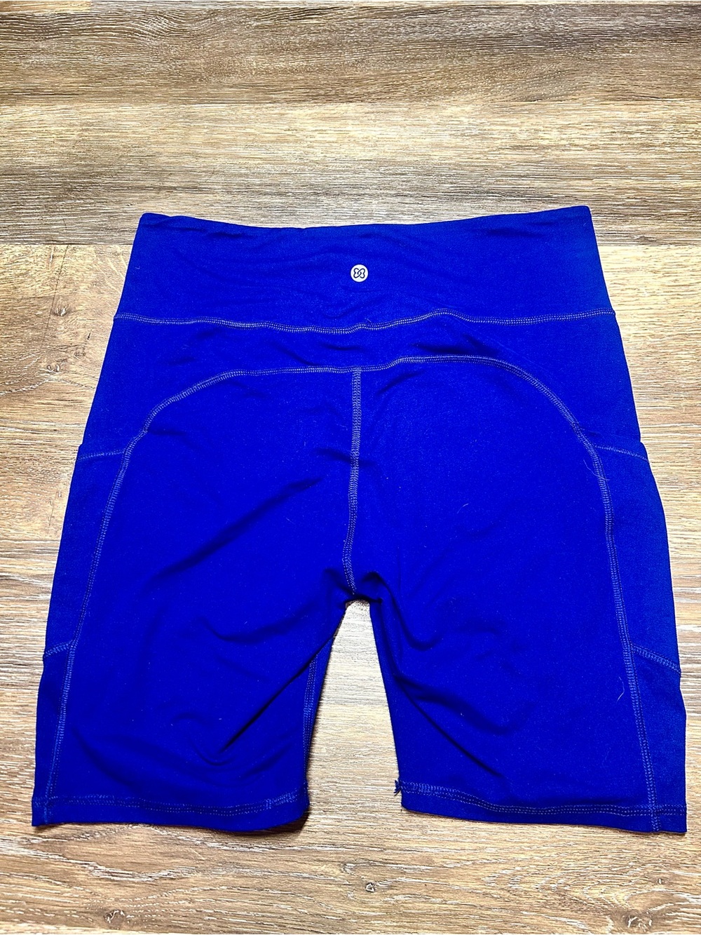 Royal Blue High Waisted Biker Shorts with Pockets